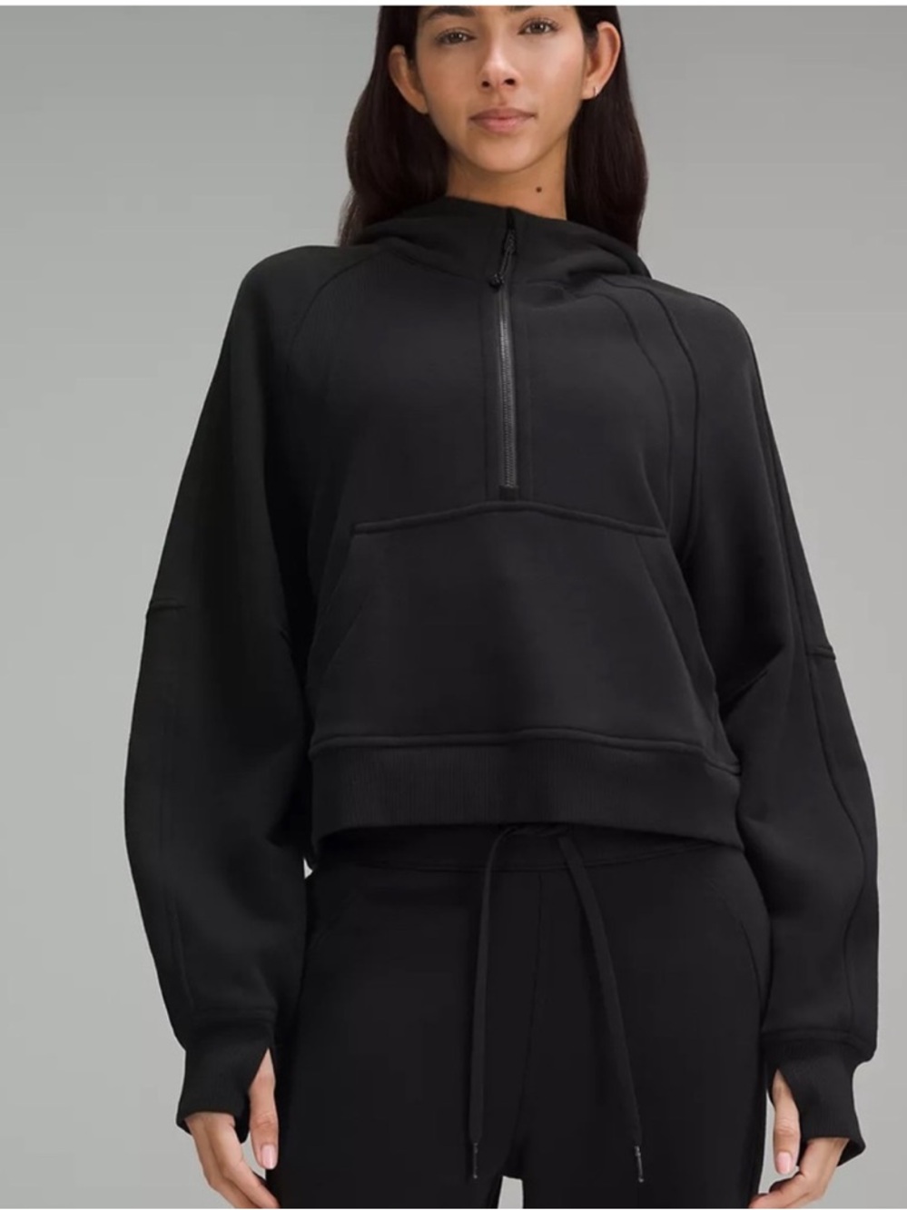 Lululemon Oversized Black Scuba Zip-Up